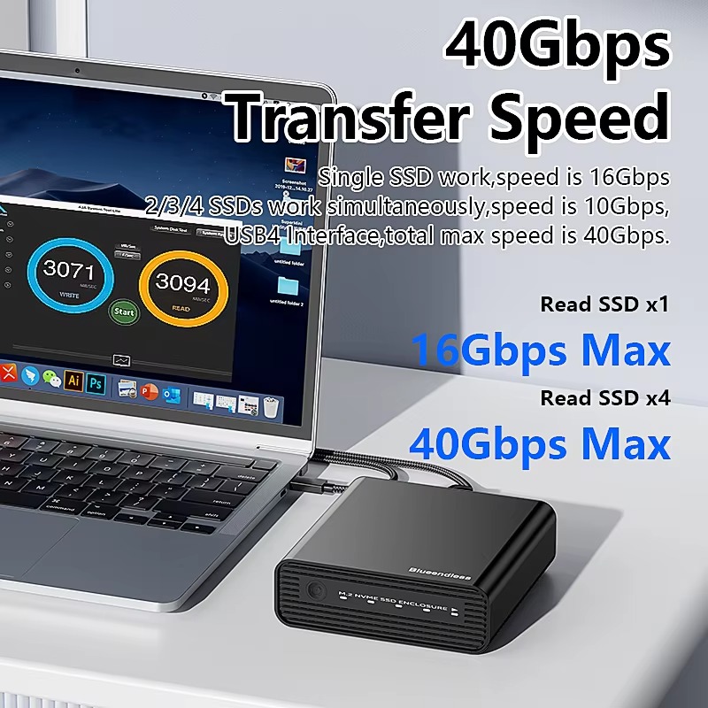 Aluminum M2 4-Bay USB4 Externa - Nvme Ssd review and price
